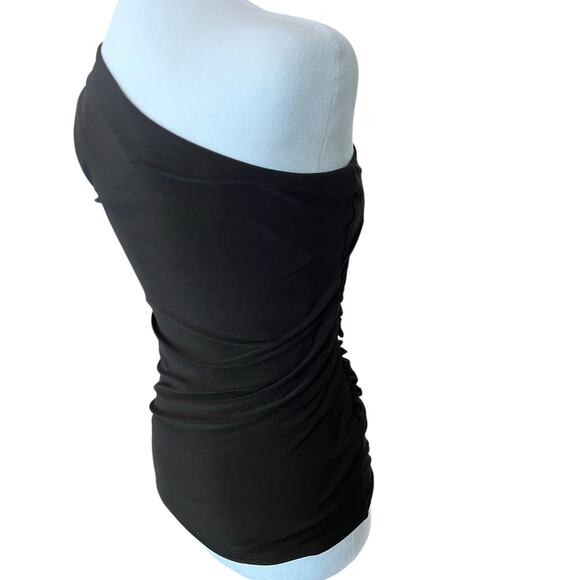 WHITE HOUSE BLACK MARKET BLACK ASYMMETRICAL ONE SHOULDER SLEEVELESS LACE SIZE XS - Picture 5 of 14